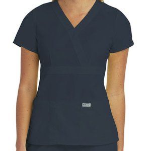 Grey’s Anatomy Steel Mock Wrap Scrub Top